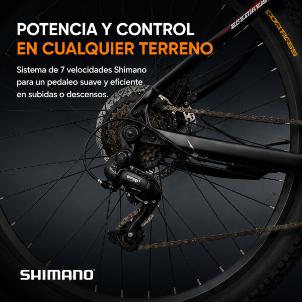 Bicicleta Electrica Gogreen Mountain 27.5 250W 36V Shimano Variante Color Negro