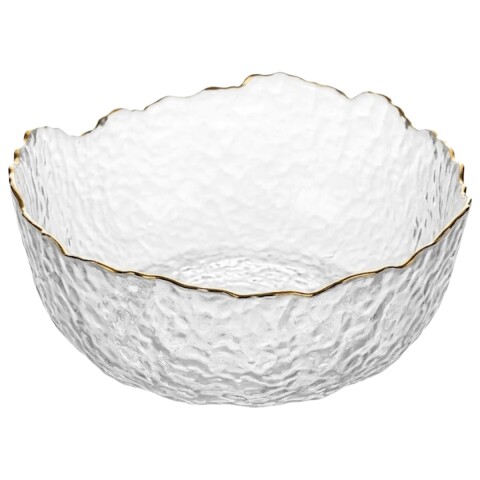 BANDEJA VIDRIO BORDE DORADO 24X9CM Unica