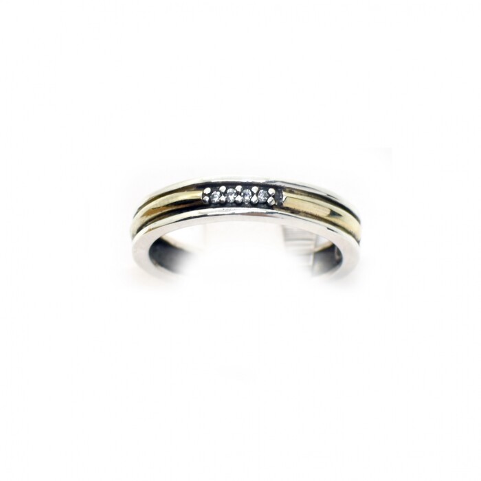 Anillo en Oro y Plata 925 con Zirconias Anillo en Oro y Plata 925 con Zirconias