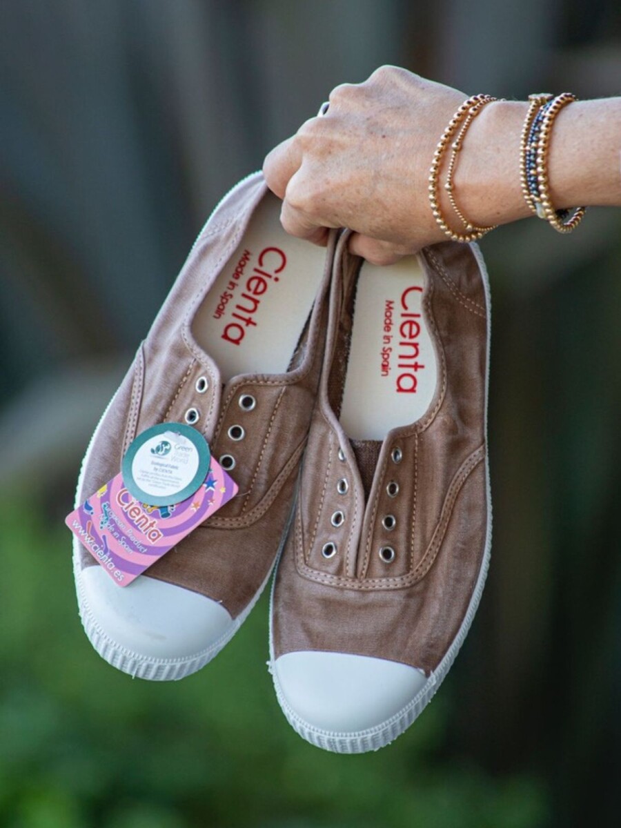 Zapatilla inglesa puntera tintado enzimático - Beige 