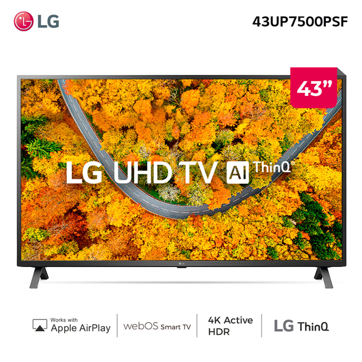 Tv LG UHD 4K 43" 43UP7500 AI Smart TV - Unica 