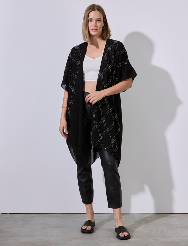 Kimono Noche NEGRO/PLATEADO