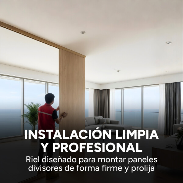 Riel P/ Panel Separador Ambientes Símil Madera 300 x 8,5 Cm Marrón 1