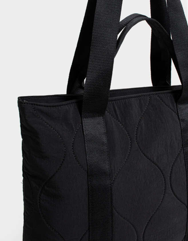 Shopper Puffy Cartera Shopper Acolchada - Negro