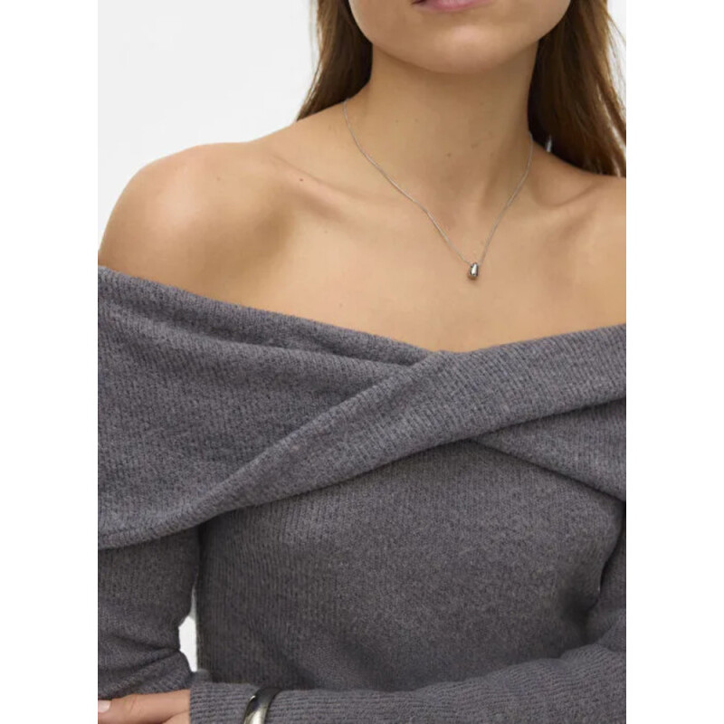 VMKAIA LS OFF SHOULDER TOP JRS GA Medium Grey Melange