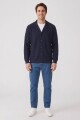 Cardigan tejido cuello solapa AZUL MARINO