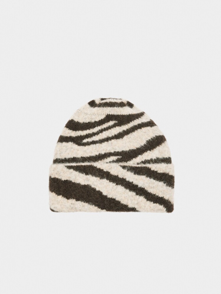Gorro Estampado Animal Con Dobladillo multicolor