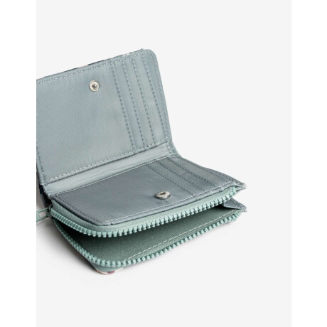 Billetera Nylon Con Cierre Estampado Flores