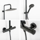 GRIFERIA BARRAL DUCHA TERMOSTATICO NEGRO MATE LINEA AGORA NEGRO
