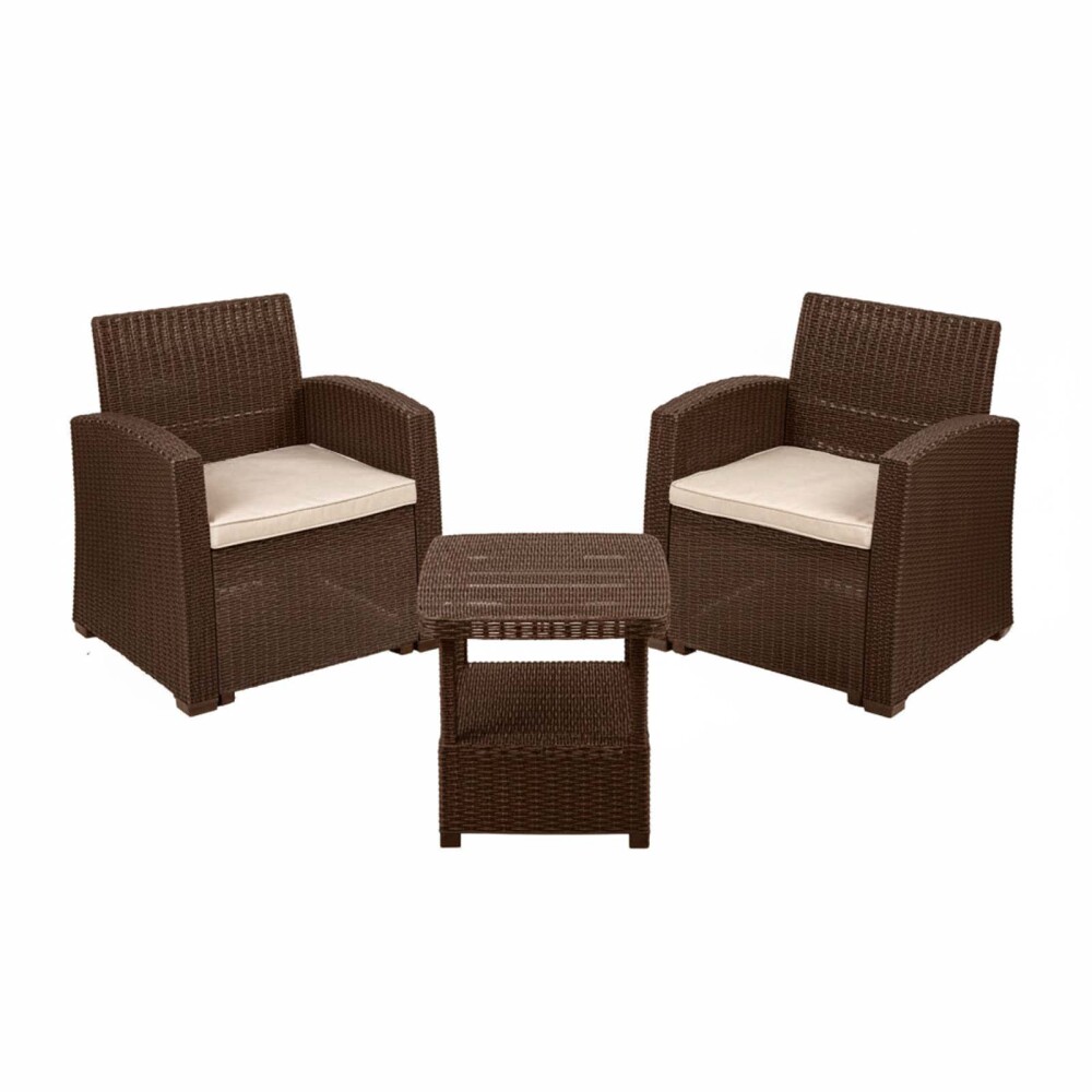 SET TERRAZA POLIPROPILENO MARRON MADRID