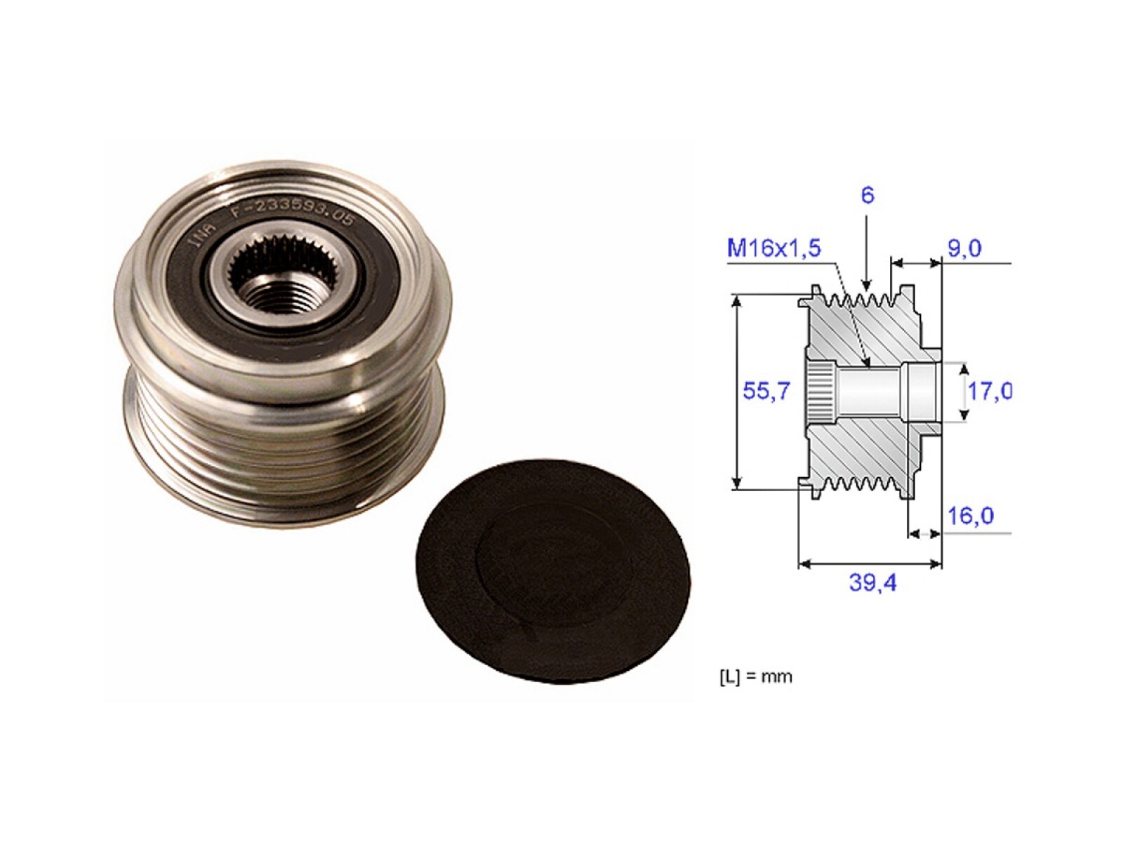 Polea Alternador Marcha Libre Chev S10/Blazer 00-25 
