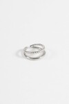 Anillo acero doble plateado
