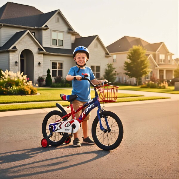 Bicicleta Infantil Yjtong Rod 16 Canasto Parrilla Rueditas Rojo 1