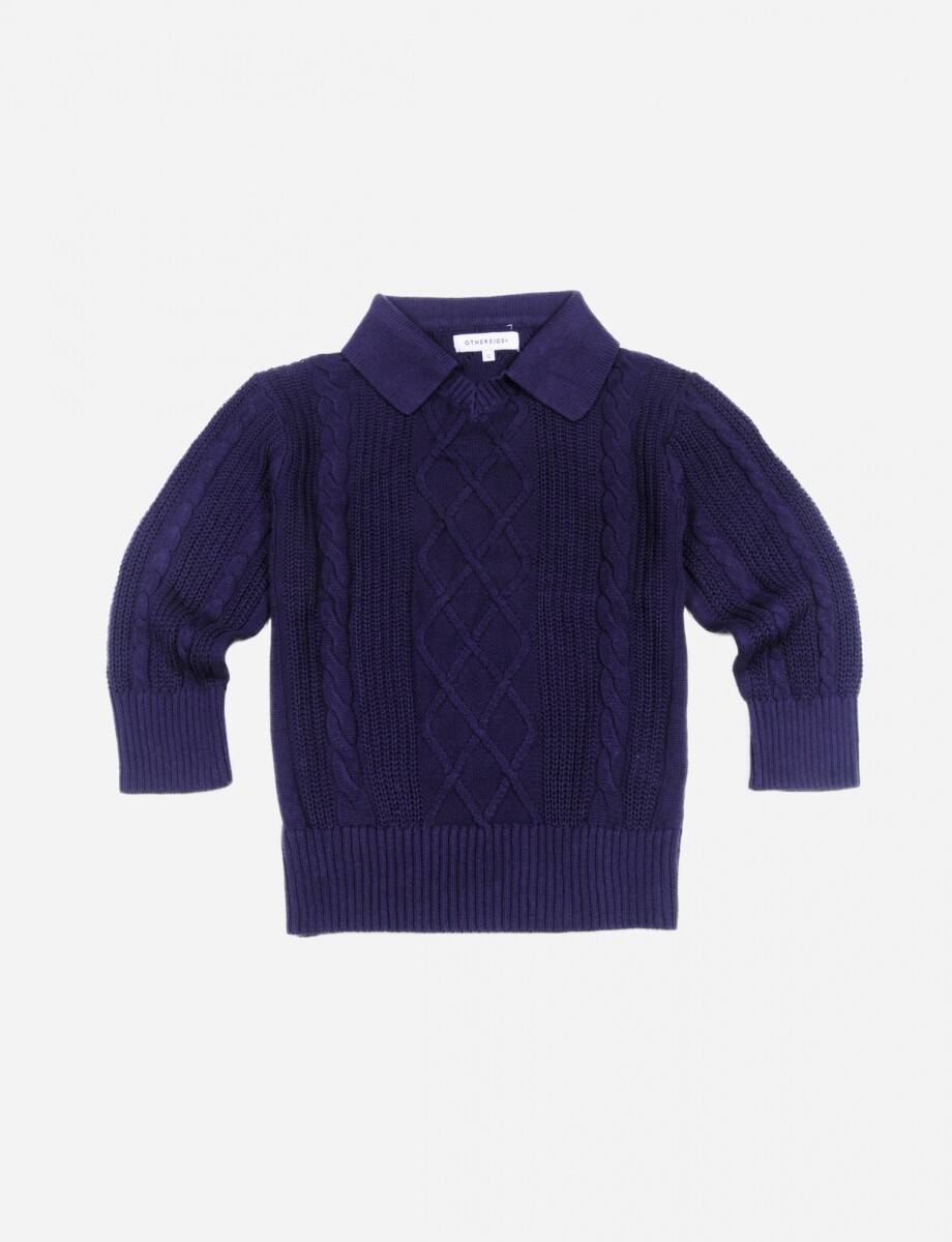 Sweater cuello polo - PURPURA 