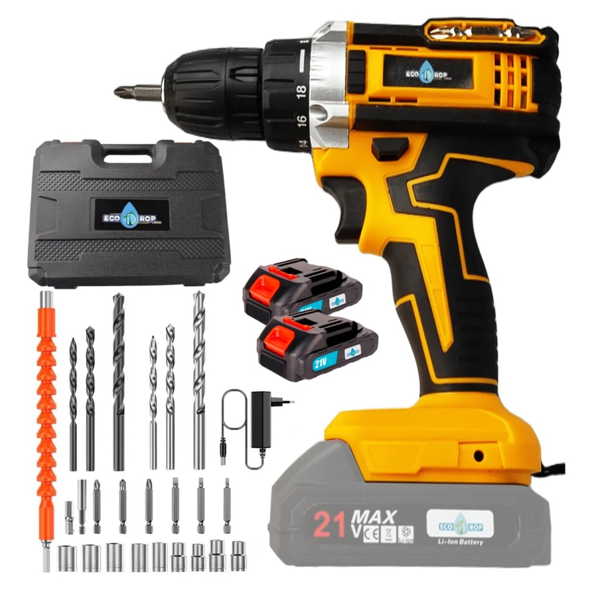 Taladro Atornillador Ecodrop MAX con 2 Baterías 