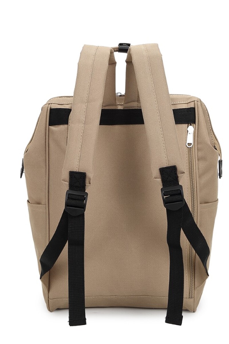 Mochila multicierres con modero Beige