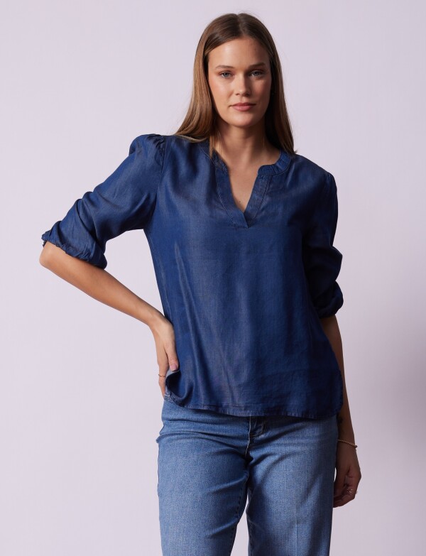 Blusa Lyocell JEAN OSCURO