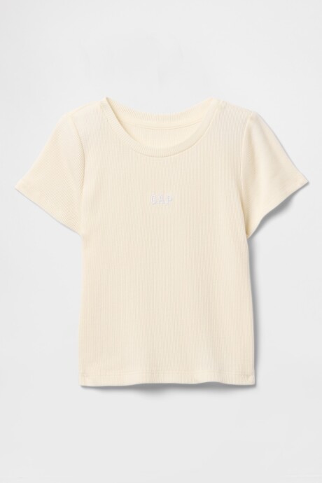 Remera Rib Logo Gap Toddler Niña Ivory Frost