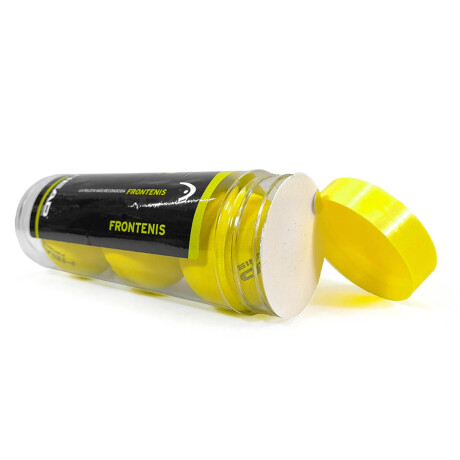Set Tubo Penn X3 Pelotas P/ Frontón Y Paleta Colores Amarillo 2