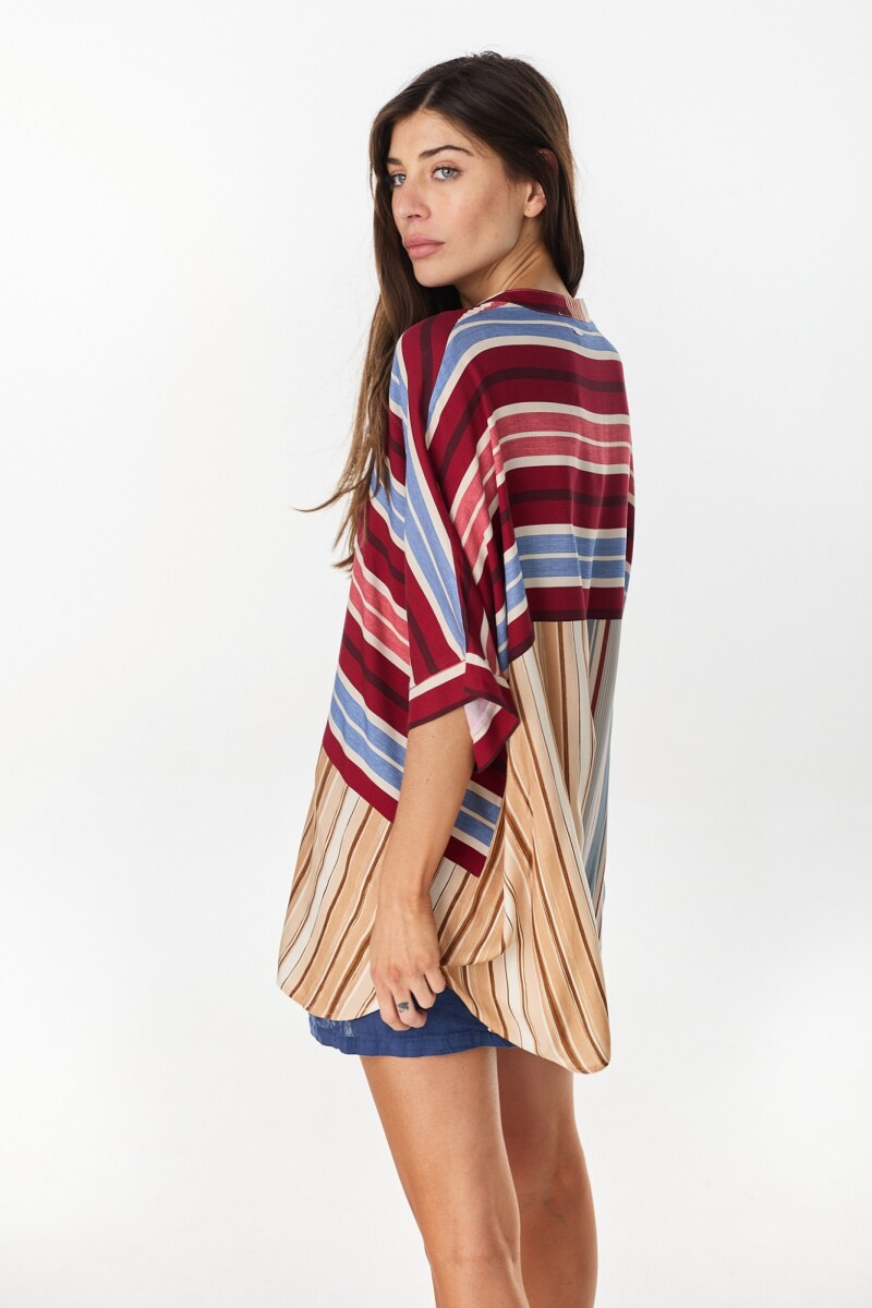 Vestido Azorella Rayas Rojo