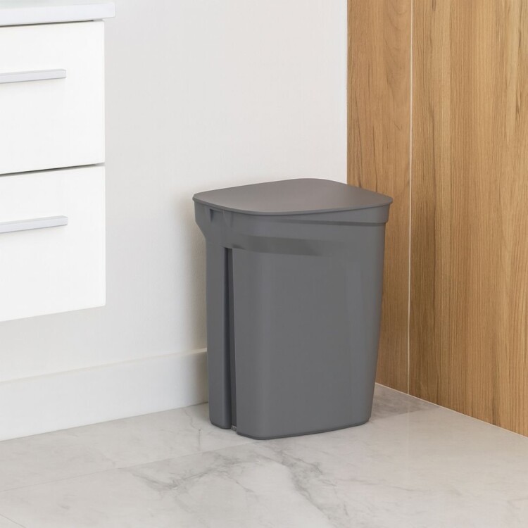 PAPELERA TACHO BASURA TRAMONTINA COMPACT 10LTS GRIS