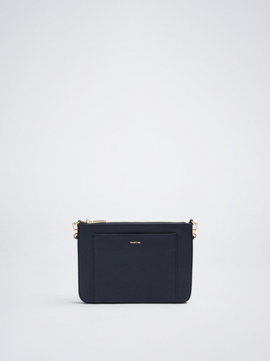 Bolso Bandolera Con Bolsillo Exterior - azul-marino 