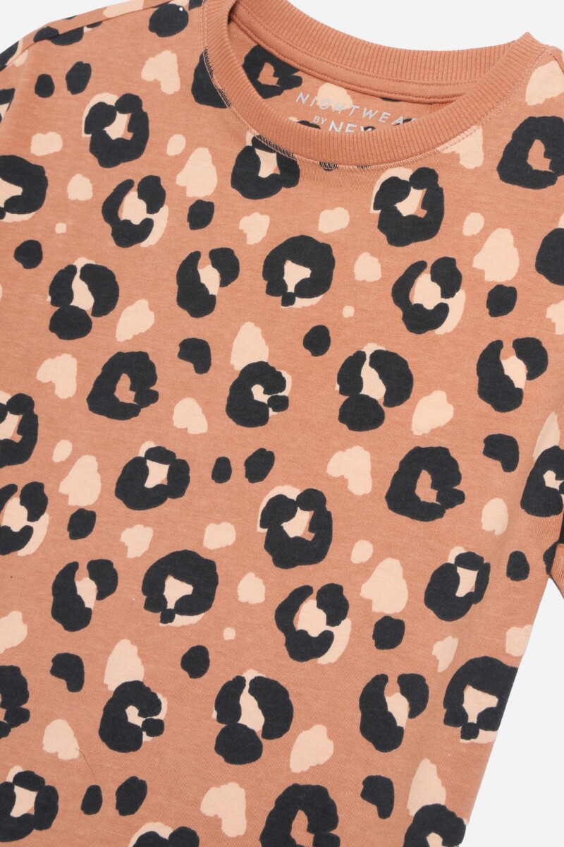 T-shirt animal print TOSTADO