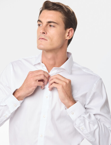 CAMISA DE VESTIR CON SPANDEX Blanco