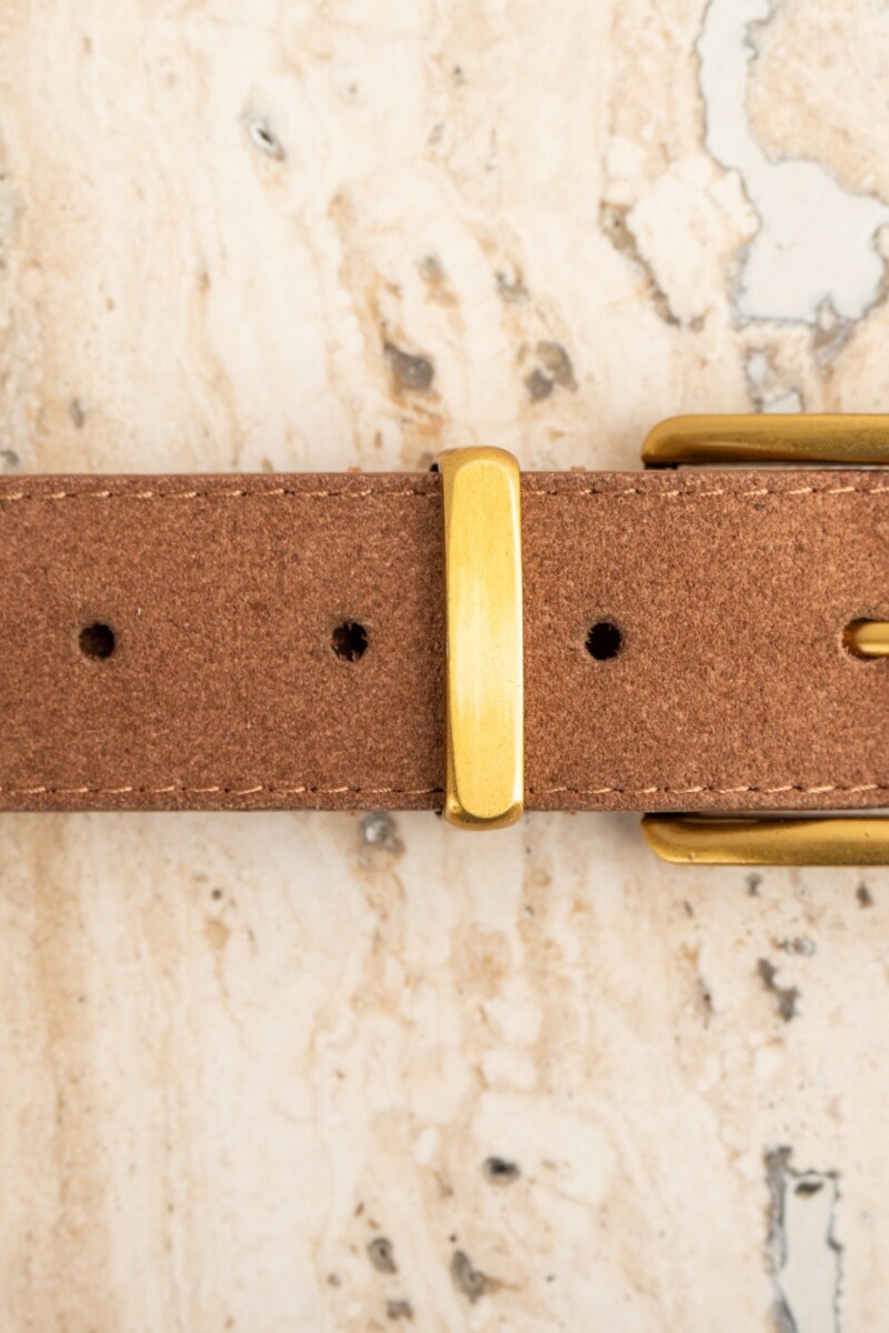 Cinto Gamuza Cuero Marron