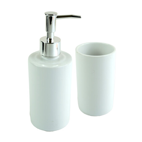 SET BAÑO 2PCS CERAMICA BCO O NEGRO DISPENSADOR Y VASO SET BAÑO 2PCS CERAMICA BCO O NEGRO DISPENSADOR Y VASO