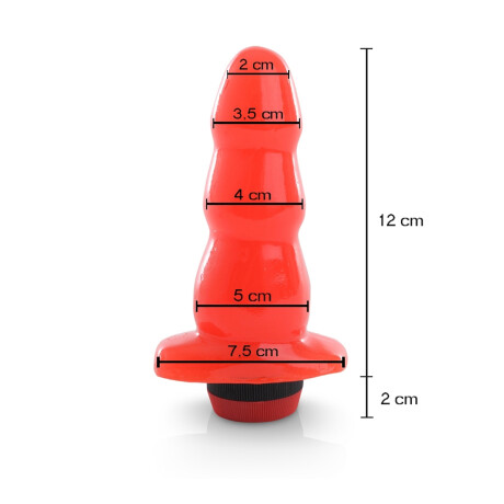 Plug Anal Escalonado Con Vibrador Rojo