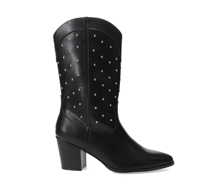 Bota TAOS de caña alta con tachas Black