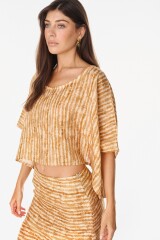 Blusa Beach Estampa Mostaza