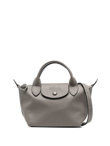 Longchamp -Cartera mini de cuero, Le pliage Xtra Gris