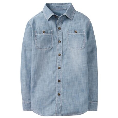 Camisa Algodon mangas largas Jean azul Camisa Algodon mangas largas Jean azul