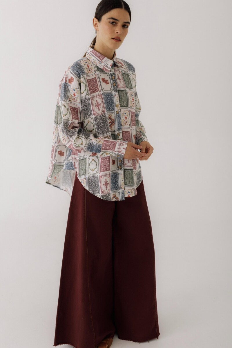 PRE VENTA Camisa Onda Print Ludika PRE VENTA Blanco