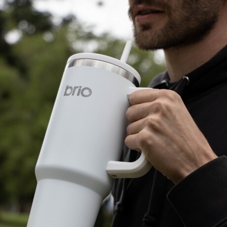 Vaso Térmico brio Con Tapa Sorbito Cup 360 1200ml Blanco