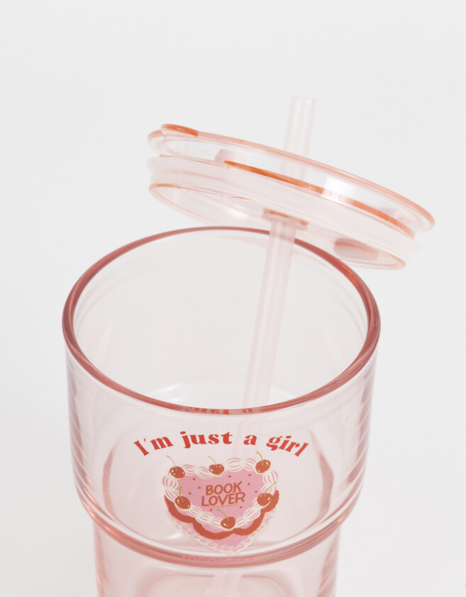 Accesorios Cocina Estampados Vaso De Vidrio "in My Romance Era" - Fucsia Medio
