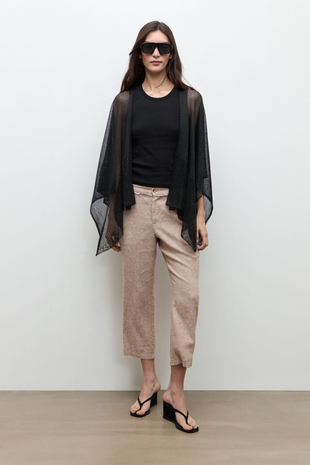 Ruana tejida lurex negro