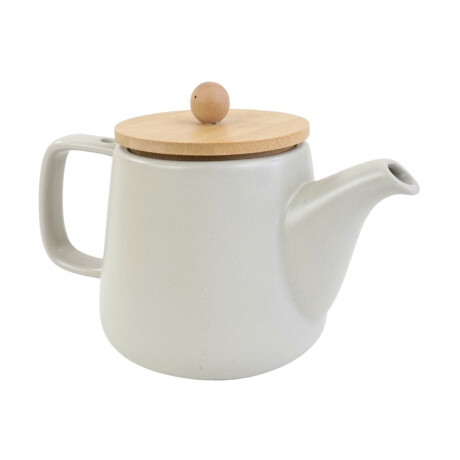 Tetera de ceramica con tapa de madera Tetera de ceramica con tapa de madera