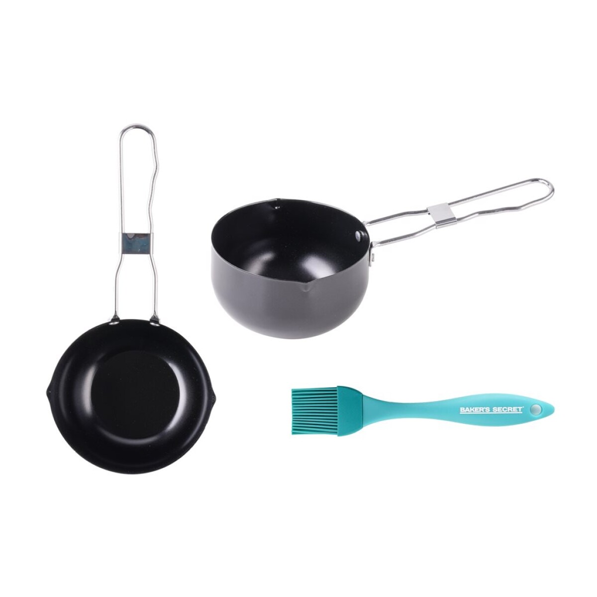 SET CACEROLA 12CM + PINCEL 20CM ACERO/SILICONA 