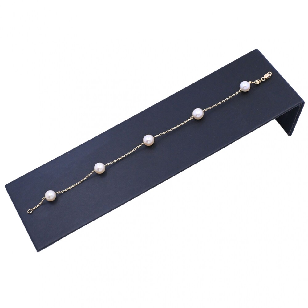 Pulsera oro 18k con 5 perlas de cultivo. Pulsera oro 18k con 5 perlas de cultivo.