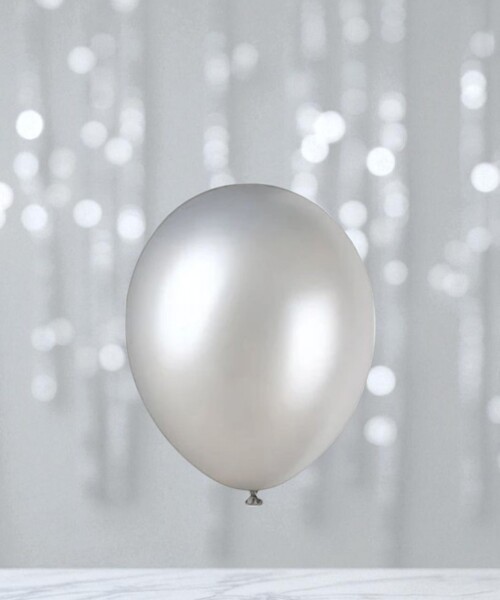 Globo 12" perlado x10 PLATA