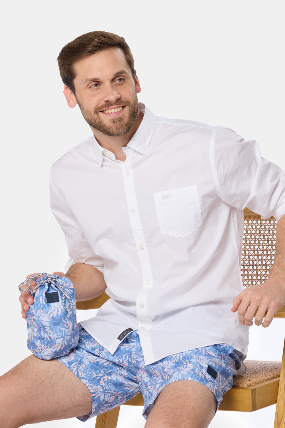 SHORT DE BAÑO ESTAMPADO Azul