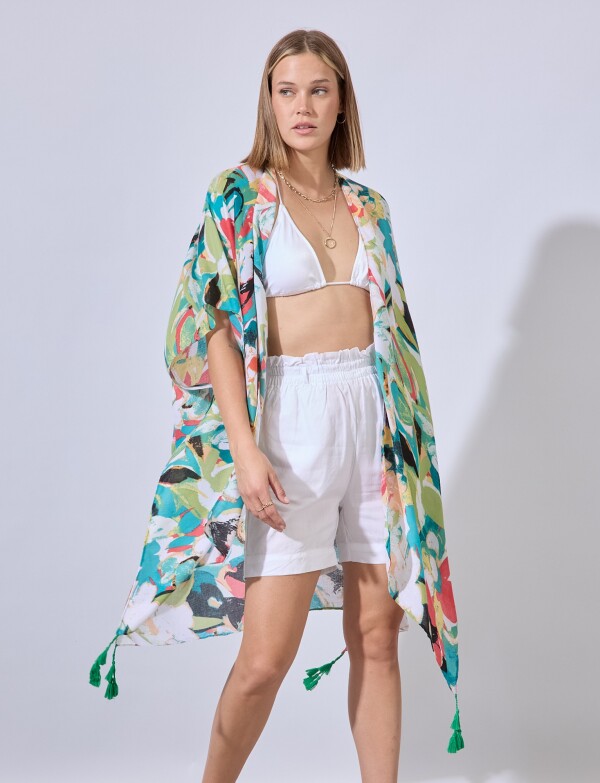 Kimono Print MULTI/VERDE