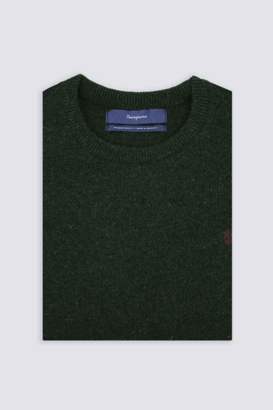 Buzo Cuello Base de Lana Verde Oscuro