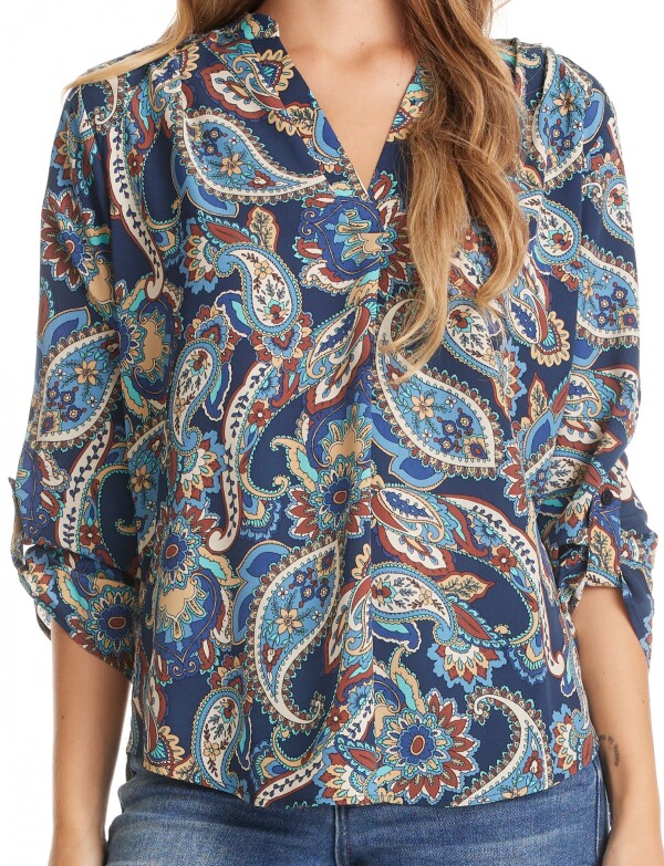 Blusa Arabescos AZUL/MULTI
