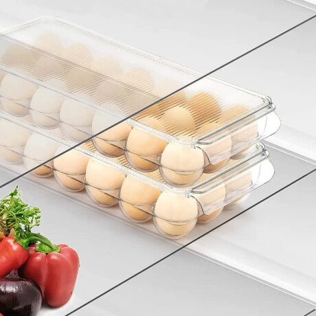 Huevera acrilico con tapa para 18 huevos Sc