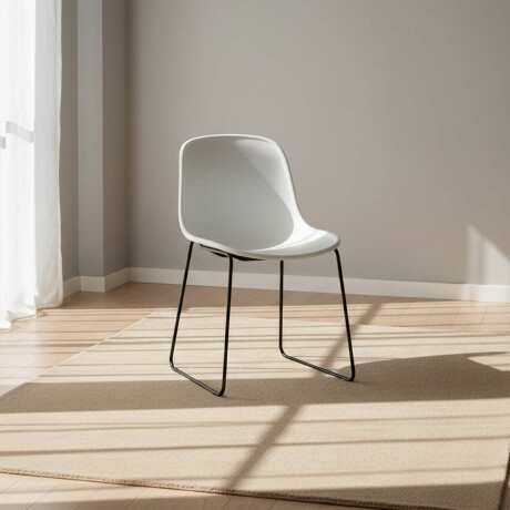 SILLA DE COMEDOR PP-Y-METAL BLANCO LAURA