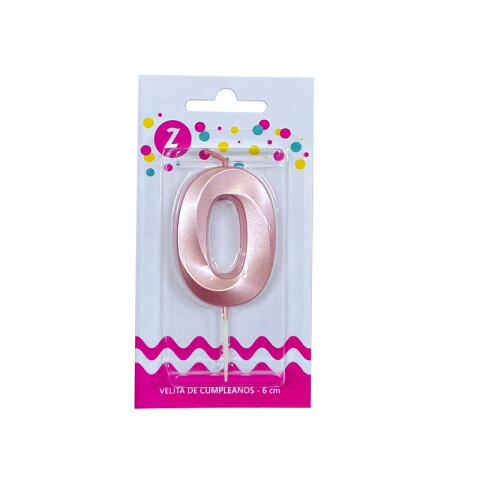Vela 3D Rosa Perlado N°0 Vela 3D Rosa Perlado N°0